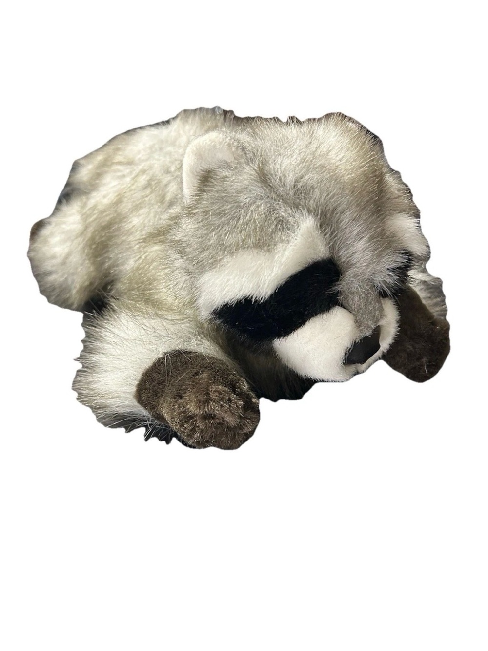 RUSS PLUSH Racoon gray black and white Nestor Russ Berrie forest animal stuffed
